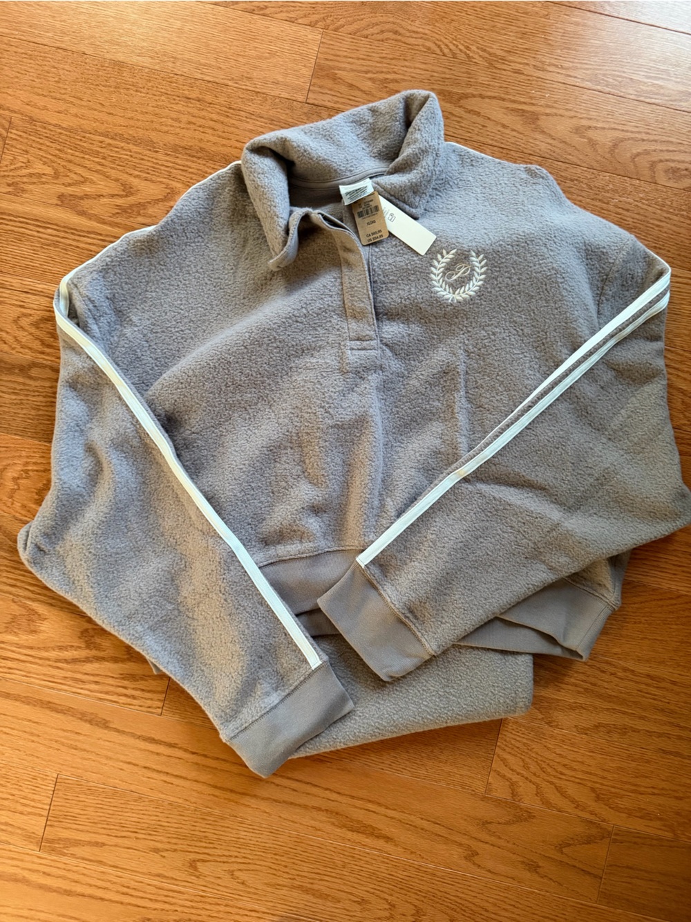 Gray Fleece Lounge Shorts with Side Stripe
